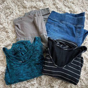 Maternity bundle lot linen pants, jeggings, dresses size small / medium